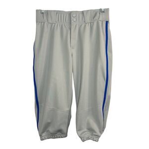 NWT Adidas Icon Pipe Knee Length Grey/Blue Baseball Pants Youth Size L (GQ9145)